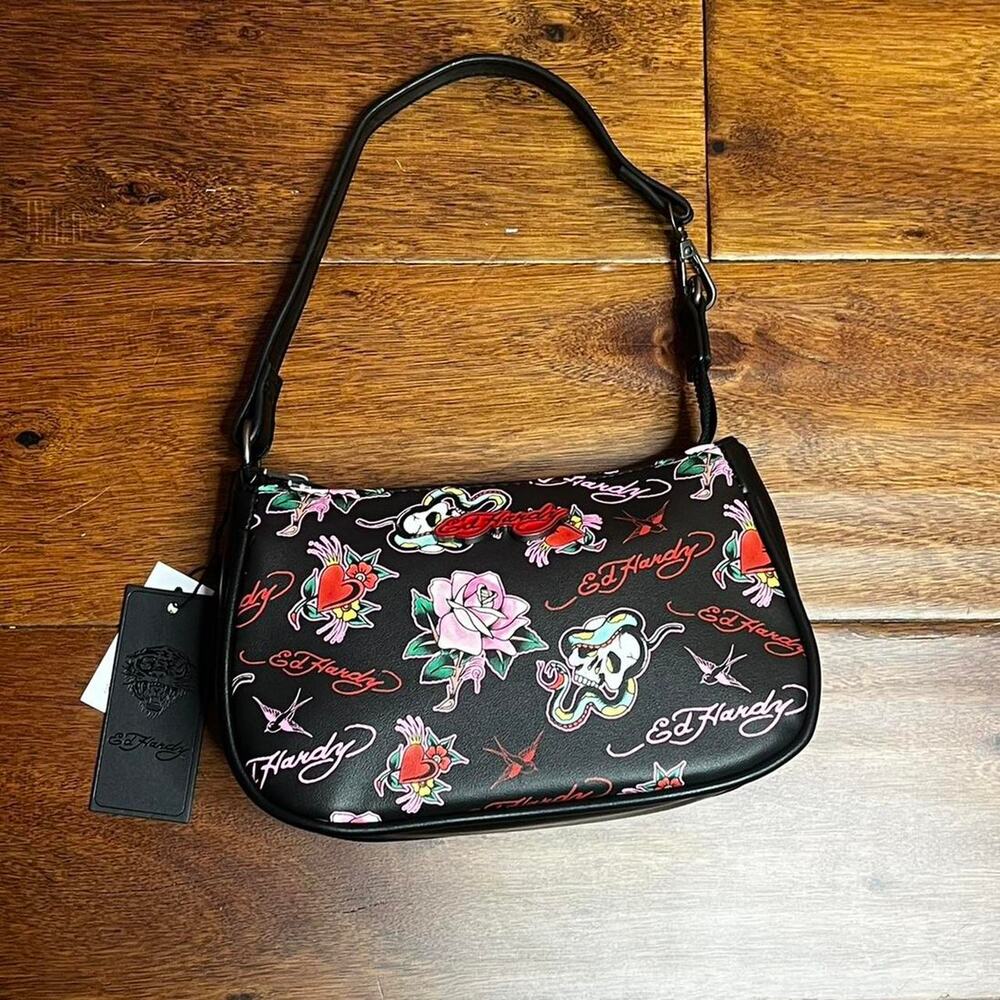 Ed hardy black purse with